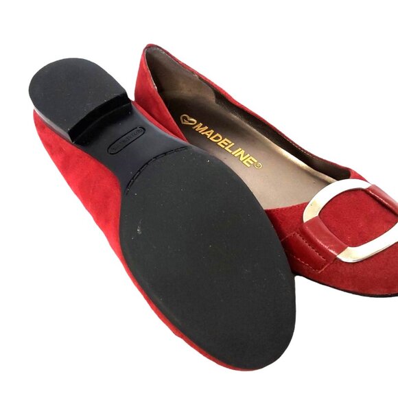 madeline womens "vesty" red suede slip on flats size 6.5m. - Picture 5 of 5